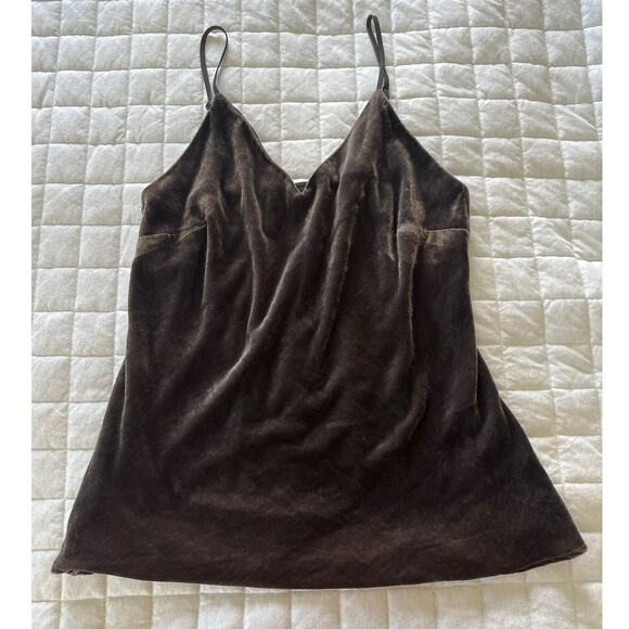 GOLD HAWK Womens Top Large Brown Velvet Babydoll Grunge Goth Retro Y2K Summer - Picture 2 of 9